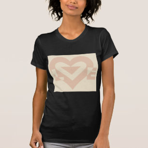 Cute Love Graphic, Cream Beige T-Shirt