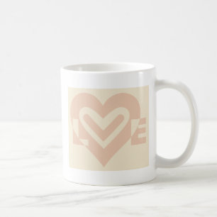 Cute Love Graphic in Beige Coffee Mug