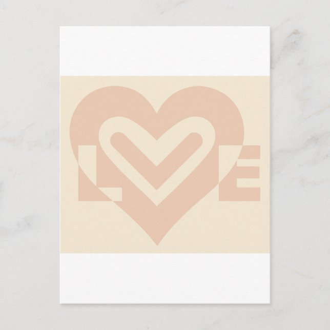 Cute Love Graphic in Beige Postcard (Front)