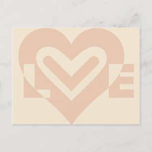 Cute Love Graphic in Beige Postcard