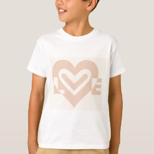 Cute Love Graphic in Beige T-Shirt