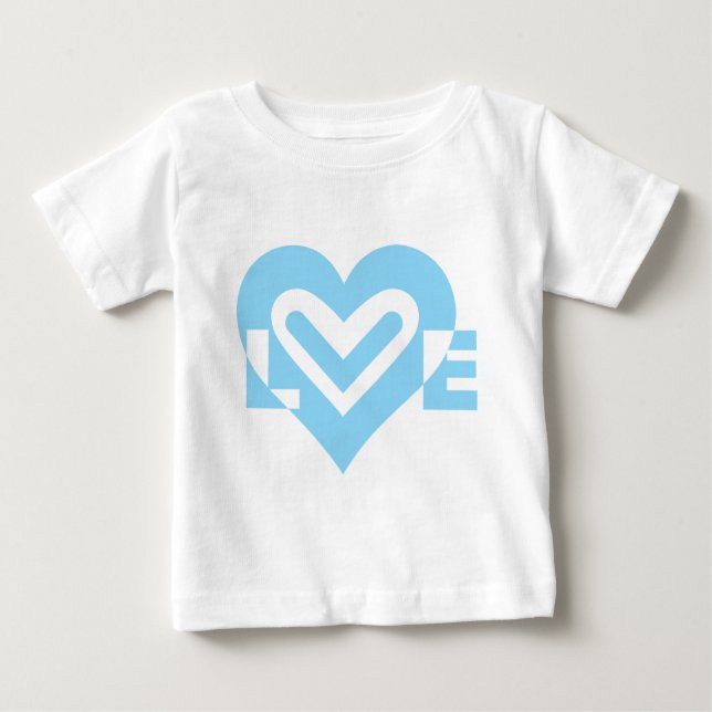 Cute Love Graphic in Blue Baby T-Shirt (Front)