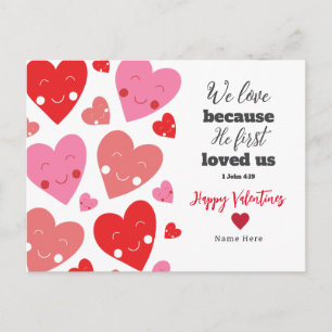 Cute Love Heart Bible Valentine's Postcard