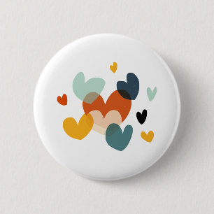 Cute Love Heart Drawings 6 Cm Round Badge