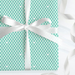 Cute Love Heart Lattice Mesh Pretty Mint Birthday Wrapping Paper
