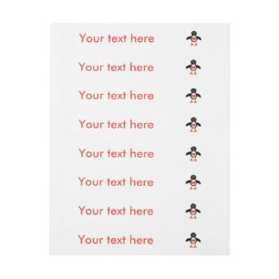 Cute Love Heart Penguin Customisable Labels
