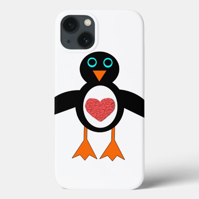Cute Love Heart Penguin iPad Case (Back)