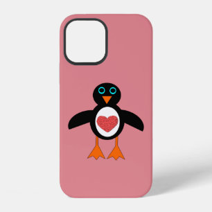 Cute Love Heart Penguin iPhone Case
