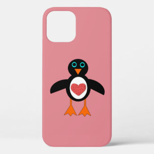Cute Love Heart Penguin iPhone Case