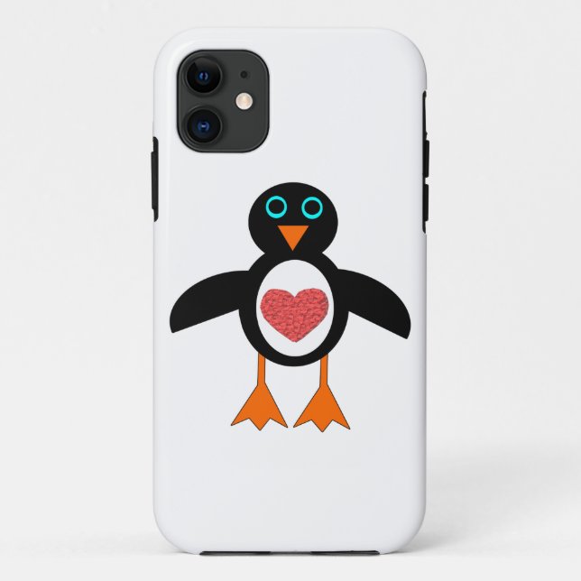 Cute Love Heart Penguin iPhone Case (Back)