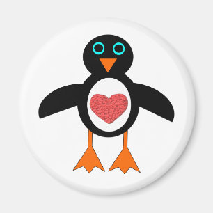 Cute Love Heart Penguin Magnet