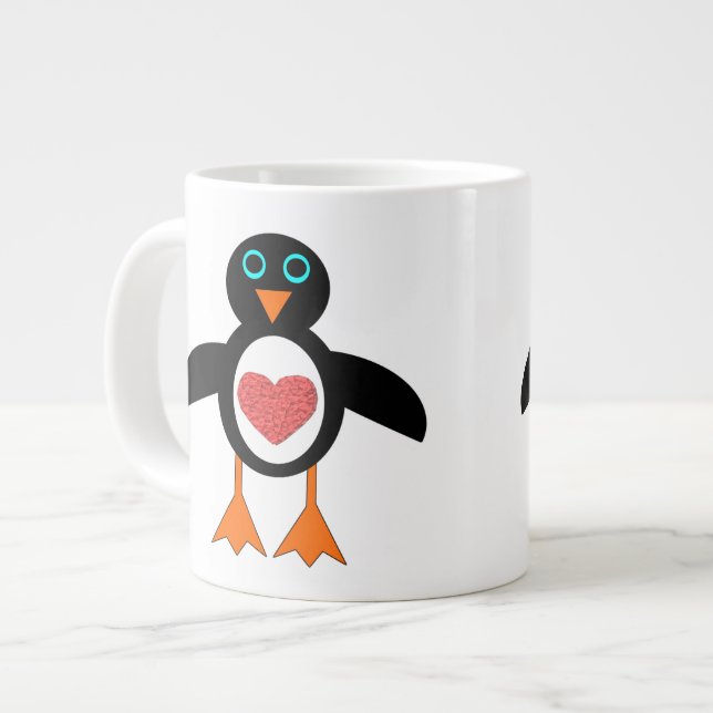 Cute Love Heart Penguin Mug (Front Left)