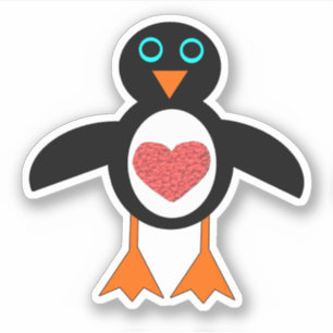 Cute Love Heart Penguin Shaped