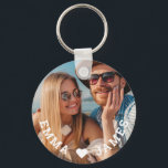 Cute Love Heart Photo Couples Personalised Names Key Ring<br><div class="desc">Cute Love Heart Photo Couples Personalised Names Keychain features your favourite photo with a love heart and personalised with your names in modern white script. Personalise by editing the text in the text box provided and adding your own picture. Perfect gifts for couples, girlfriend, wife, sweetheart and more for birthday,...</div>