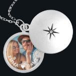 Cute Love Heart Photo Couples Personalised Names Locket Necklace<br><div class="desc">Cute Love Heart Photo Couples Personalised Names Necklace features your favourite photo with a love heart and personalised with your names in modern white script. Personalise by editing the text in the text box provided and adding your own picture. Perfect gifts for couples, girlfriend, wife, sweetheart and more for birthday,...</div>