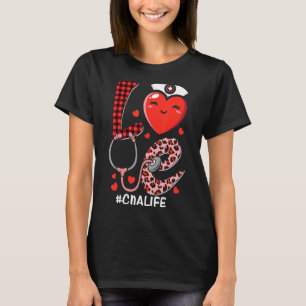 Cute Love Heart Stethoscope CNA Nurse Life Valenti T-Shirt