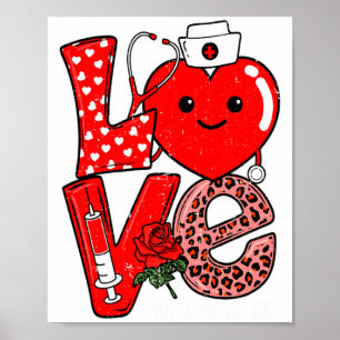 Cute Love Heart Stethoscope Phlebotomist Life Vale Poster