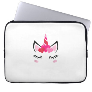 Cute Love Heart Unicorn Valentines Day Top T-Shirt Laptop Sleeve