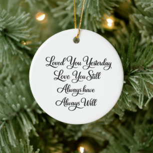 cute love heart valentines day ceramic ornament