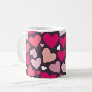 Cute Love Hearts Pattern Coffee Mug