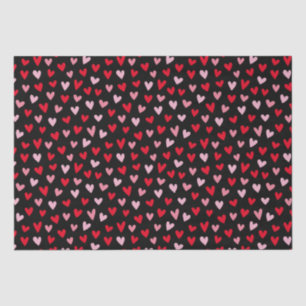 Cute Love Hearts Pink Red Black Valentine Tissue Paper