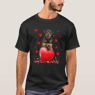 Cute Love Hearts Rottweiler Dog Valentines Puppy L T-Shirt