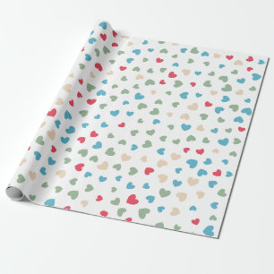 Cute Love Hearts Valentines Day Wrapping Paper