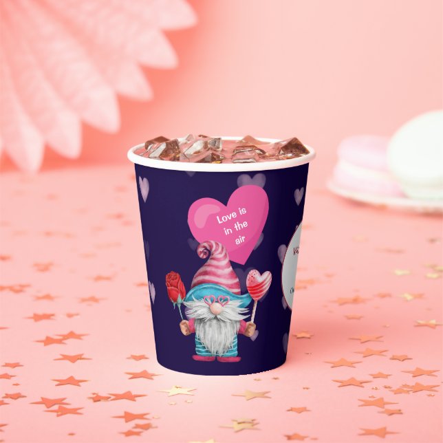 Cute Love is in the Air Gnome Paper Cups (Insitu)