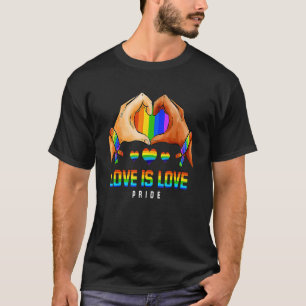 Cute Love Is Love Lgbqt Pride Rainbow Retro Gay Le T-Shirt