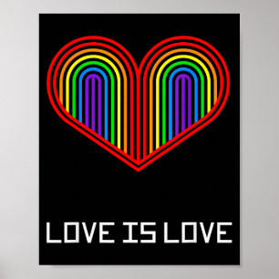 Cute Love Is Love Vintage Lgbt Valentine Gift Poster