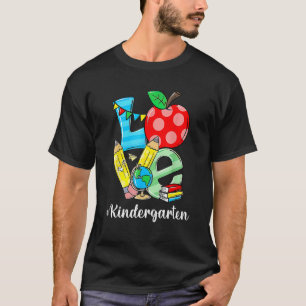 Cute Love Kindergarten Pencil Apple Ladybug Back T T-Shirt