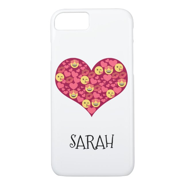 Cute Love Kiss Lips Emoji Heart Case-Mate iPhone Case (Back)