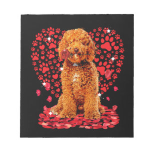 Cute Love Labradoodle Dog Valentine Pet Dog Lover Notepad