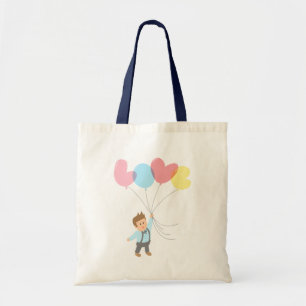 Cute Love Lift Us Up Boy With Balloons Tote Bag
