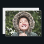 Cute Love & Light Hanukkah Holiday Photo Card<br><div class="desc">Stylish and cute Hanukkah Holiday Photo Card is perfect for all your friends and family this holiday season.  Customise the text with your family name and the year and swap out the picture for a photo of your kids,  pet,  or the whole family.</div>