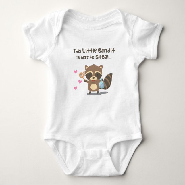 Cute Love Masked Bandit Racoon For Babies Baby Bodysuit (Front)