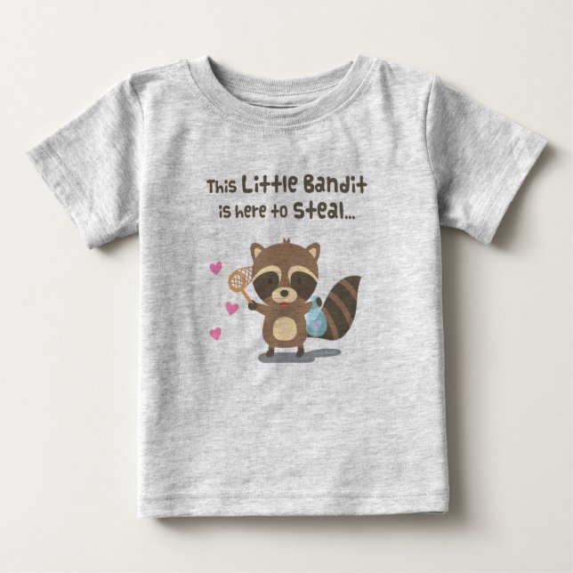 Cute Love Masked Bandit Racoon For Babies Baby T-Shirt (Front)