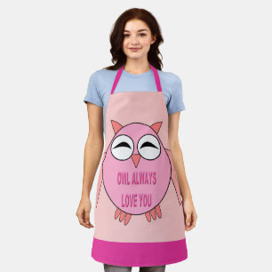 Cute Love Message Owl Apron
