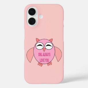 Cute Love Message Owl iPhone 16 Case