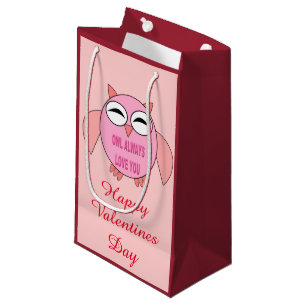 Cute Love Message Owl Custom Gift Bag