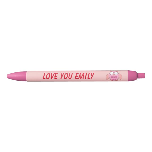 Cute Love Message Owl Custom Pen (Front)
