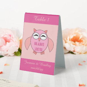 Cute Love Message Owl Custom Wedding Reception