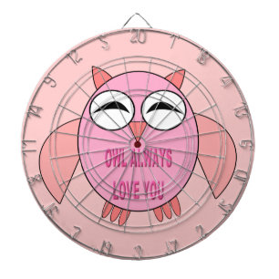 Cute Love Message Owl Dart Board