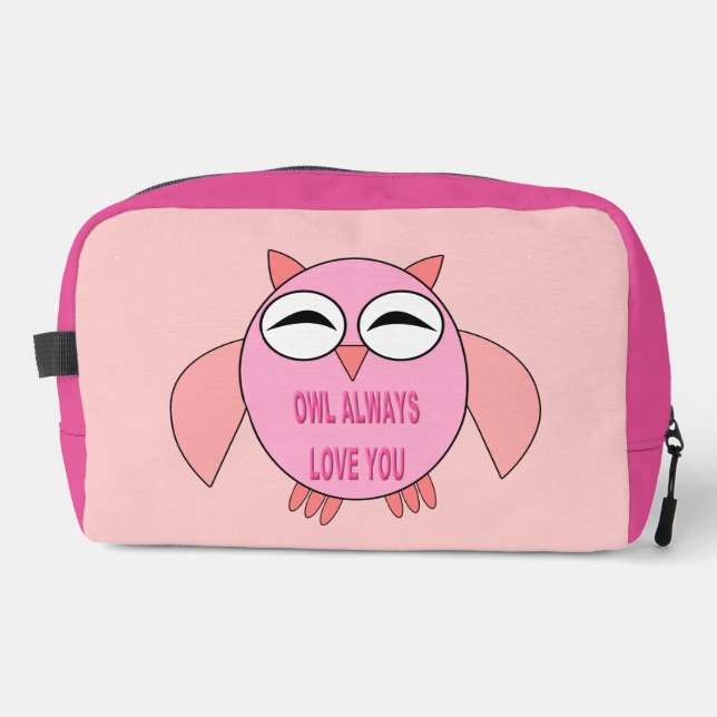Cute Love Message Owl Dopp Kit (Front)