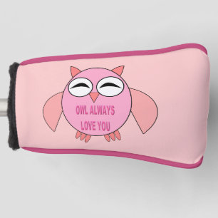 Cute Love Message Owl Golf Putter Cover