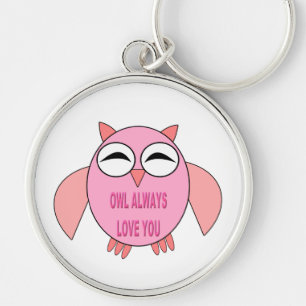 Cute Love Message Owl Keychain