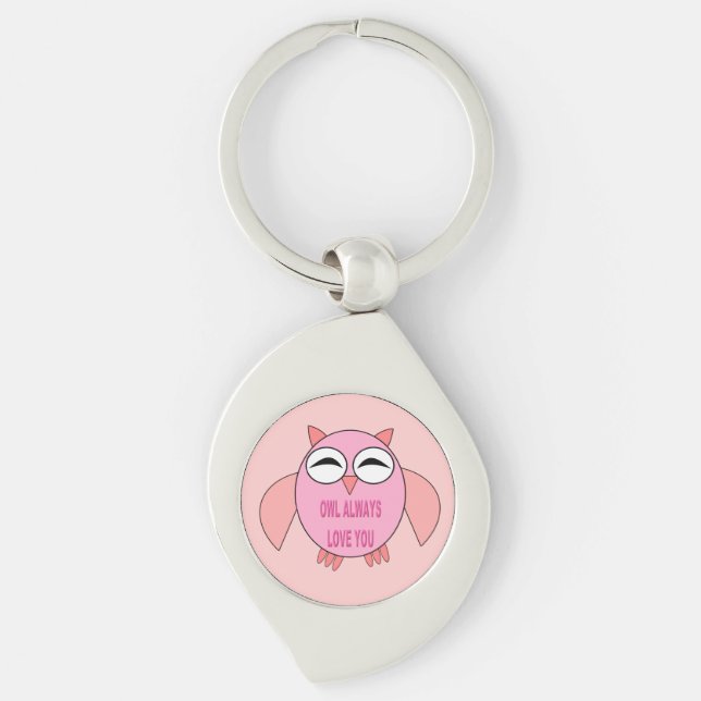 Cute Love Message Owl Keychain (Front)