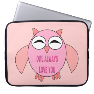 Cute Love Message Owl Laptop Bag