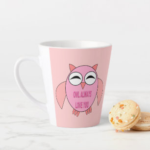 Cute Love Message Owl Latte Mug