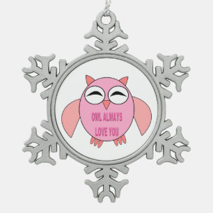 Cute Love Message Owl Ornament